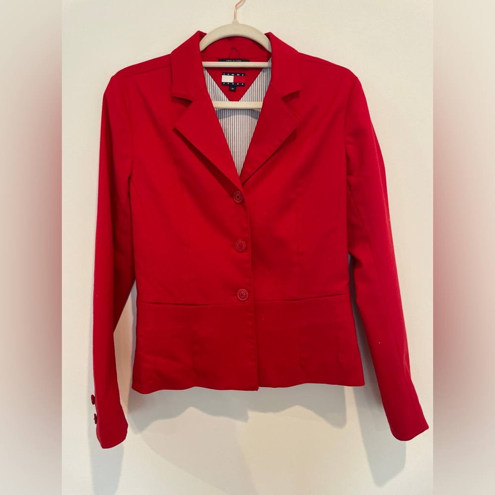 Tommy Hilfiger Red Blazer Tailored Suit Jacket